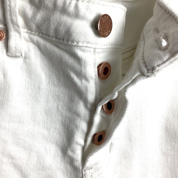 FREE PEOPLE WHITE SKINNY MID RISE JEANS - Picture 4 of 7